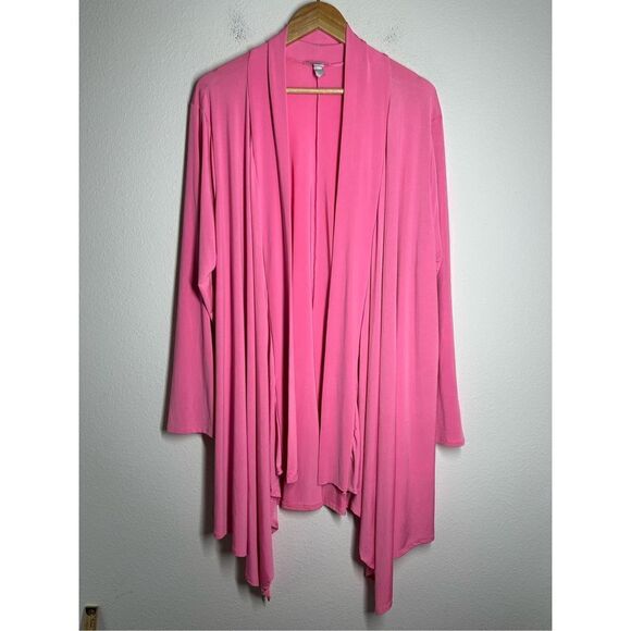 Canari Pink Bohemian Women’s Open Front Cardigan Tunic Size 3XL Made in USA - Picture 1 of 10